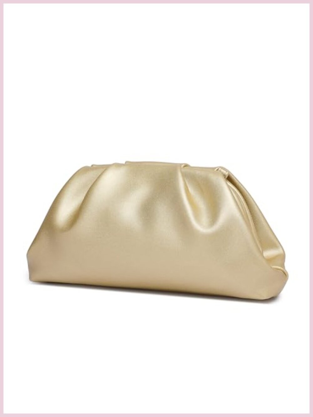 PU Leather Clutch Evening Bag Formal Pleated Magnetic Closure